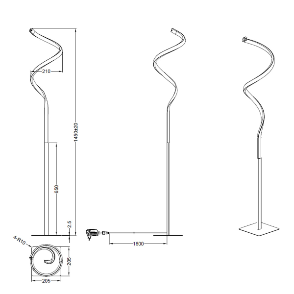 Φωτιστικό Δαπέδου LED Dimmable RL Course Silver R42051107