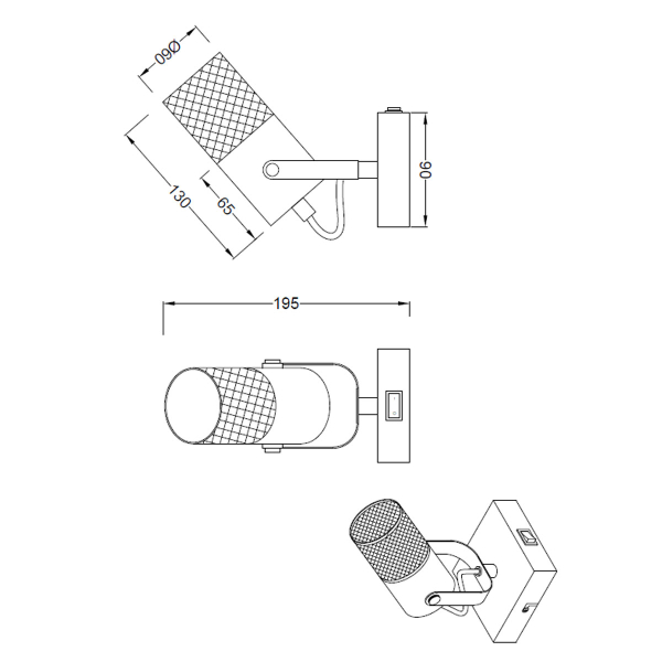 Σποτ Μονόφωτο Trio Lighting Tosh 804370132