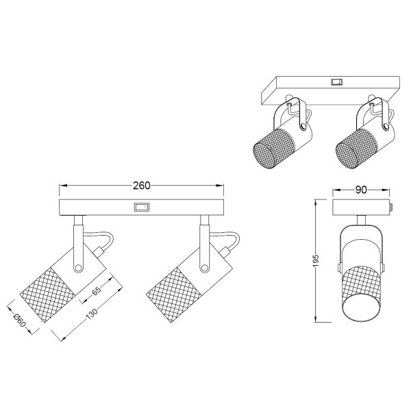 Σποτ Δίφωτο Trio Lighting Tosh 804370232