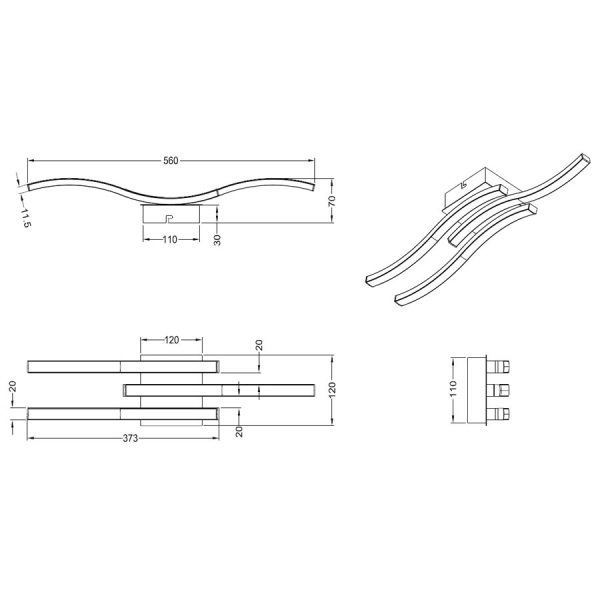 Φωτιστικό Πλαφονιέρα LED RL Route White R62473131