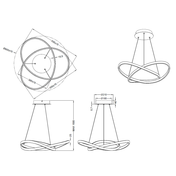 Φωτιστικό Οροφής Μονόφωτο LED Dimmable RL Course White R32051131