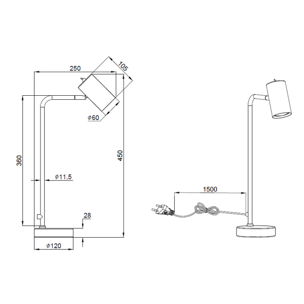 Πορτατίφ Trio Lighting Marley Black 512400132