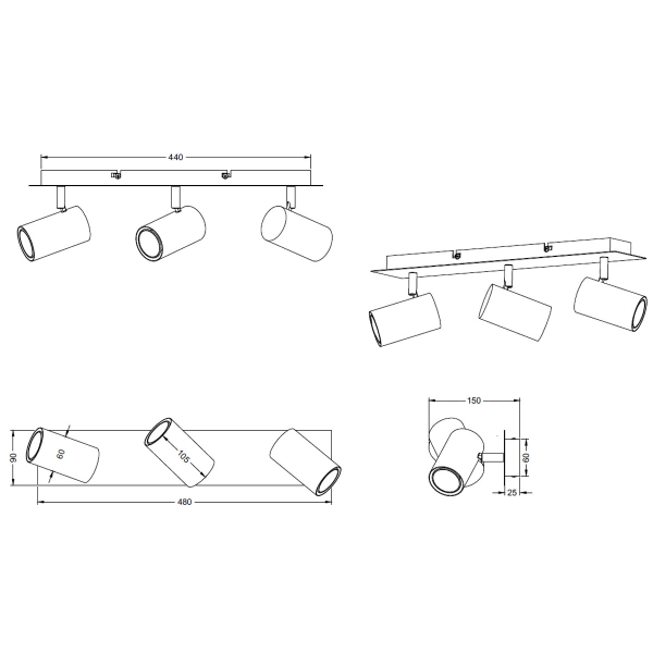 Σποτ Τρίφωτο Trio Lighting Marley Gold 802400301