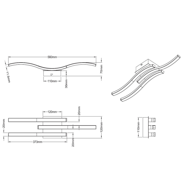 Φωτιστικό Πλαφονιέρα LED RL Route Silver R62473407