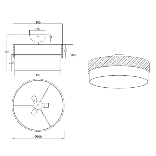 Φωτιστικό Πλαφονιέρα Trio Lighting Seasons White 611500301