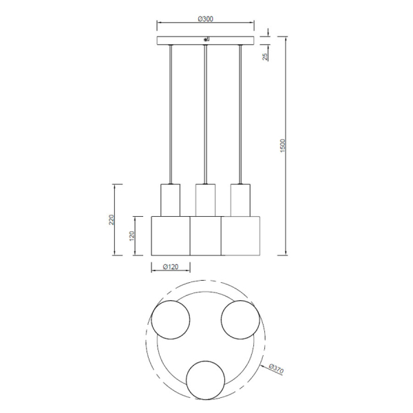 Φωτιστικό Οροφής Τρίφωτο Trio Lighting Lighting Agudo 319430317