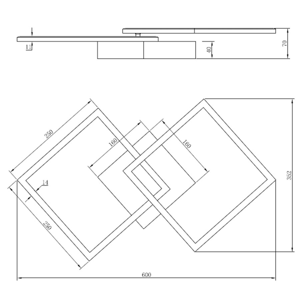 Φωτιστικό Πλαφονιέρα LED RL Trail Black R64492132