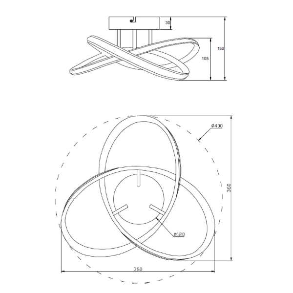 Φωτιστικό Πλαφονιέρα LED RL Meo Silver R62101187