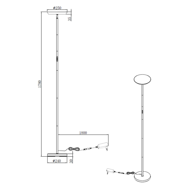 Φωτιστικό Δαπέδου LED Dimmable 3 CCT RL Specter White R47841131