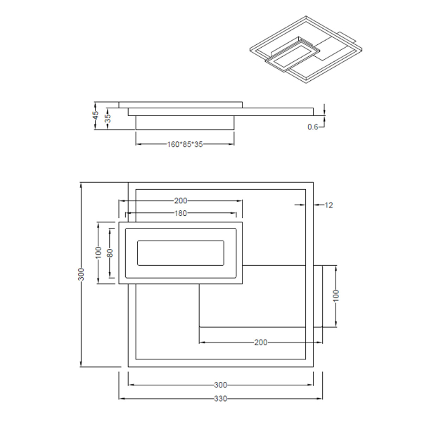 Φωτιστικό Πλαφονιέρα LED RL Spiro Black R67862132