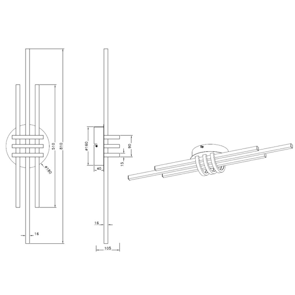 Φωτιστικό Πλαφονιέρα LED Dimmable RL Cinto Silver R67873107