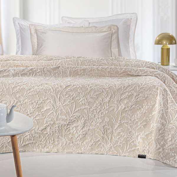 Κουβερτόριο King Size (260x250) 2 Όψεων Guy Laroche Bouquet Natural