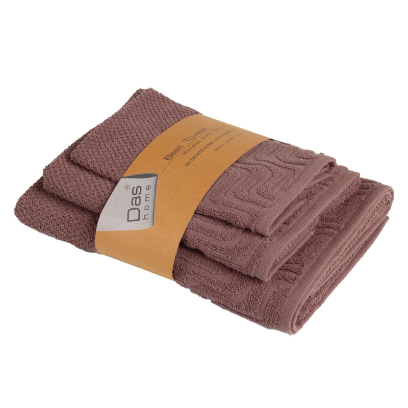 Πετσέτες Μπάνιου (Σετ 3τμχ) Das Home Best Line 0879 D.Nude 550gsm