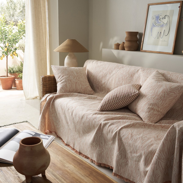 Ριχτάρι Καναπέ Τετραθέσιου 2 Όψεων (180x350) Gofis Home Delia Dusted Clay 563/03