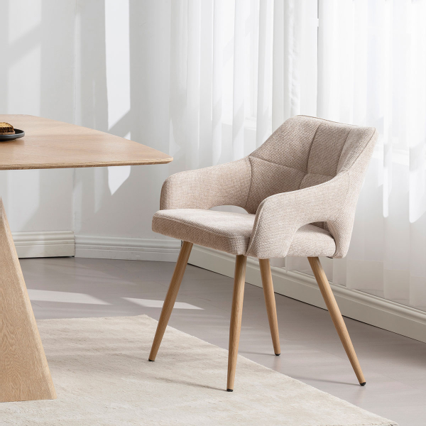 Καρέκλα Τραπεζαρίας (60.5x55x83) Spitishop Alexa Beige