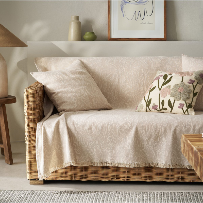 Ριχτάρι Καναπέ Τριθέσιου 2 Όψεων (180x310) Gofis Home Delia Sesame Beige 563/06