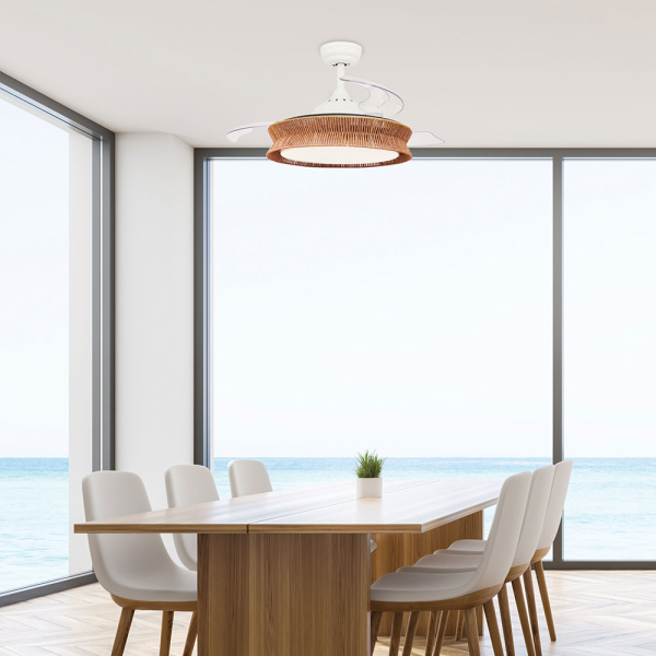 Ανεμιστήρας Οροφής Με Φως Led & Τηλεχειριστήριο 107εκ. Aca FANRX42645 White