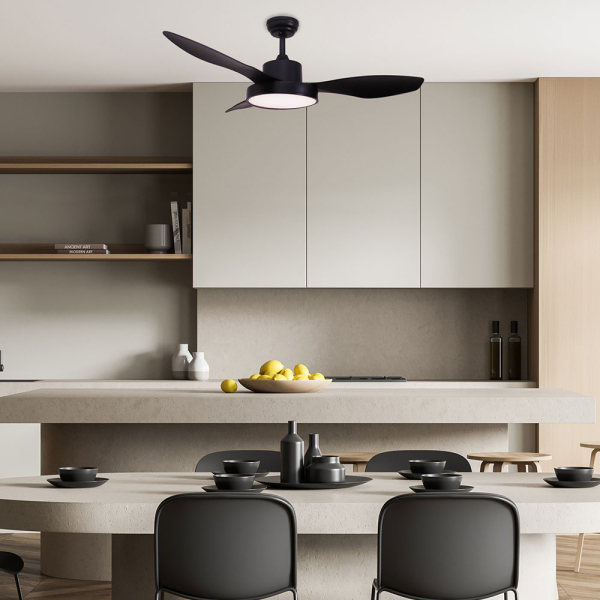 Ανεμιστήρας Οροφής Με Φως Led & Τηλεχειριστήριο 120εκ. Aca FANRX48013B Black