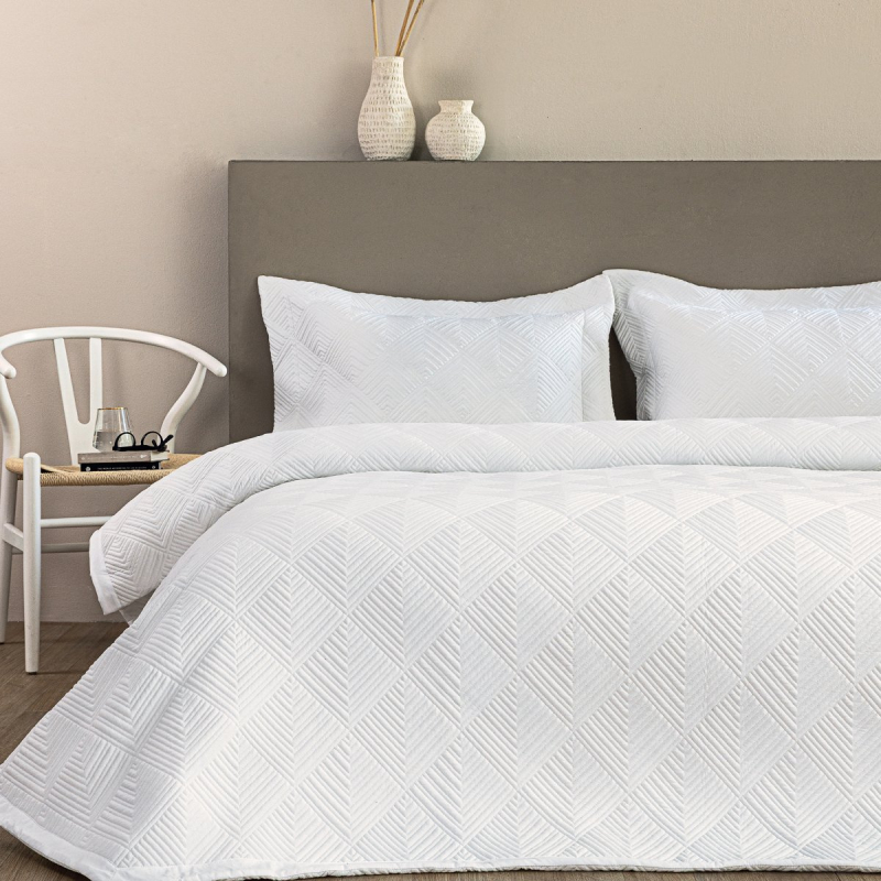 Κουβερλί Υπέρδιπλο (Σετ 240x260) Palamaiki WED106 White
