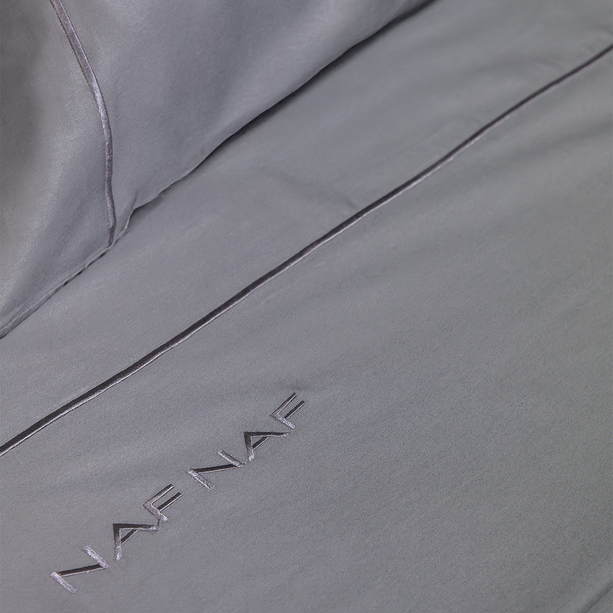 Σεντόνια King Size (Σετ) Naf-Naf Unique Dark Grey Home Λευκά Είδη Κρεβατοκάμαρας Spitishop