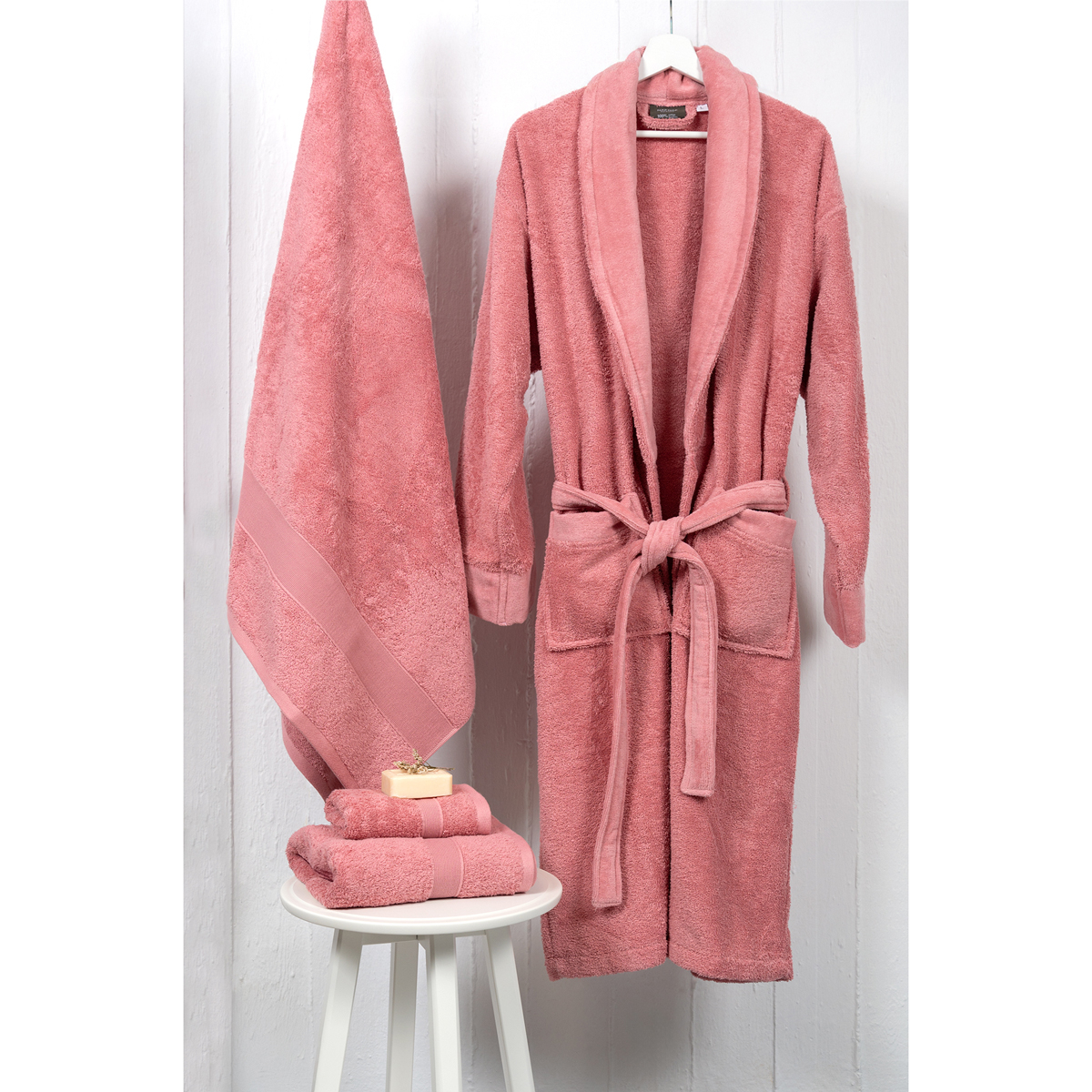 Μπουρνούζι Naf-Naf Bonjour English Rose Large Home Λευκά Είδη Μπάνιου Μπουρνούζια Spitishop