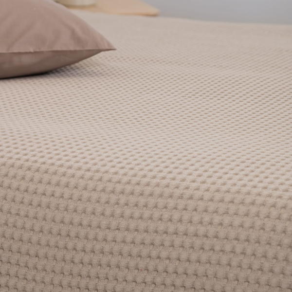 Κουβέρτα Πικέ Υπέρδιπλη (230x240) Naf-Naf Waffle Beige
