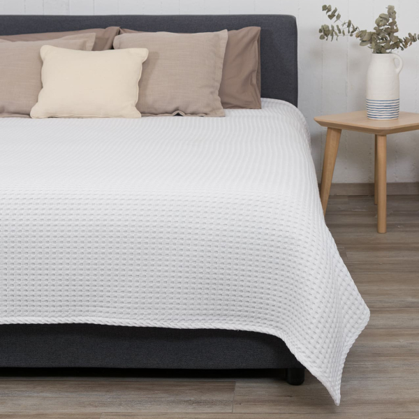 Κουβέρτα Πικέ Μονή (170x240) Naf-Naf Waffle White