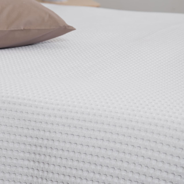 Κουβέρτα Πικέ Μονή (170x240) Naf-Naf Waffle White