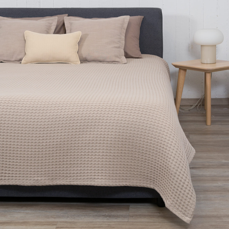 Κουβέρτα Πικέ Μονή (170x240) Naf-Naf Waffle Beige