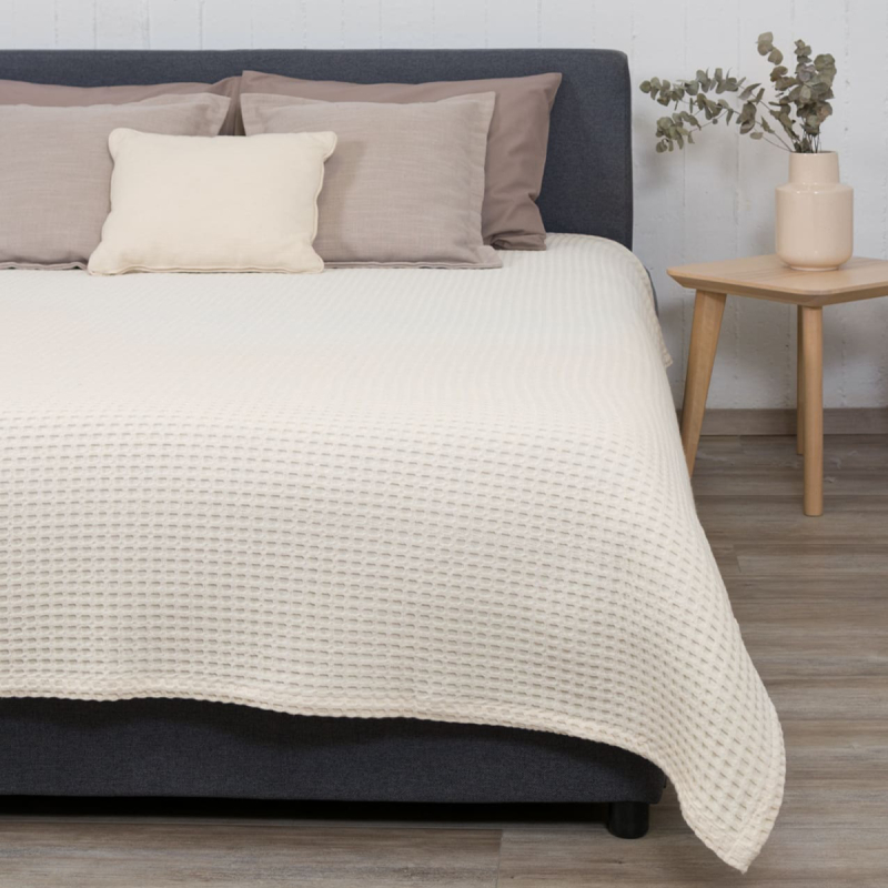 Κουβέρτα Πικέ Μονή (170x240) Naf-Naf Waffle Cream