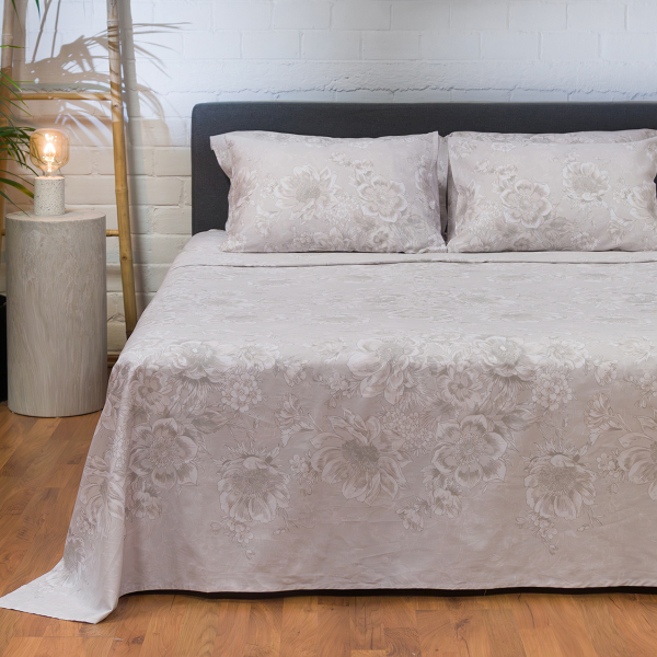 Σεντόνια Υπέρδιπλα (Σετ) Naf-Naf Diamond 253 Pearl Grey