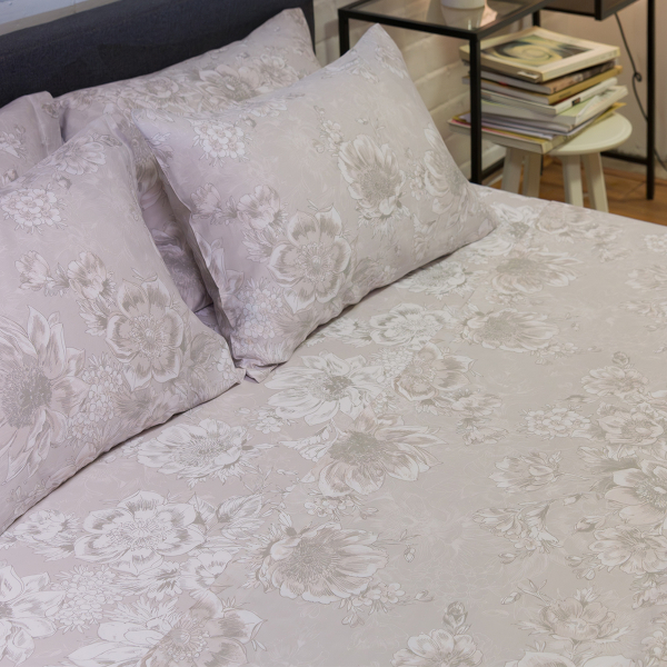 Σεντόνια Υπέρδιπλα (Σετ) Naf-Naf Diamond 253 Pearl Grey