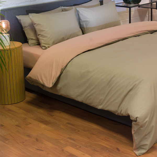 Παπλωματοθήκη Υπέρδιπλη (Σετ 225x245) 2 Όψεων Naf-Naf Hue Laurel Oak - Warm Taupe