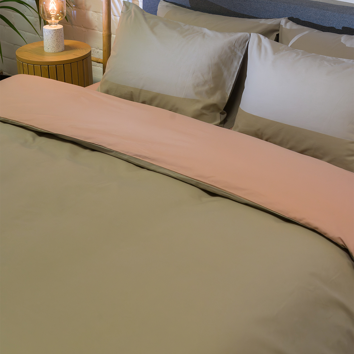 Παπλωματοθήκη Μονή (Σετ 165X245) 2 Όψεων Naf-Naf Hue Laurel Oak - Warm Taupe Home Λευκά Είδη Κρεβατοκάμαρας Παπλωματοθήκες Μονές Spitishop