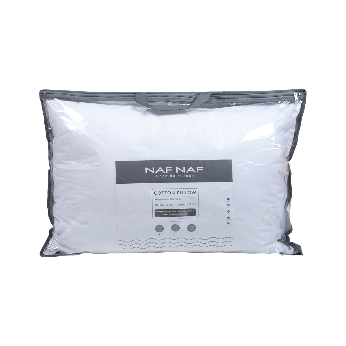 Μαξιλάρι Ύπνου Μαλακό (50X70) Naf-Naf Cotton Hollowfiber 3D Home Λευκά Είδη Κρεβατοκάμαρας Μαξιλάρια Spitishop