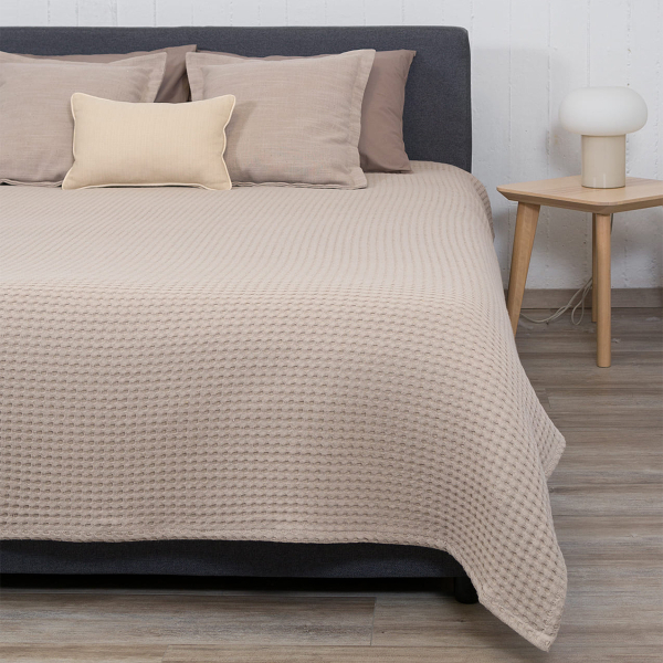Κουβέρτα Πικέ Υπέρδιπλη (230x240) Naf-Naf Waffle Beige