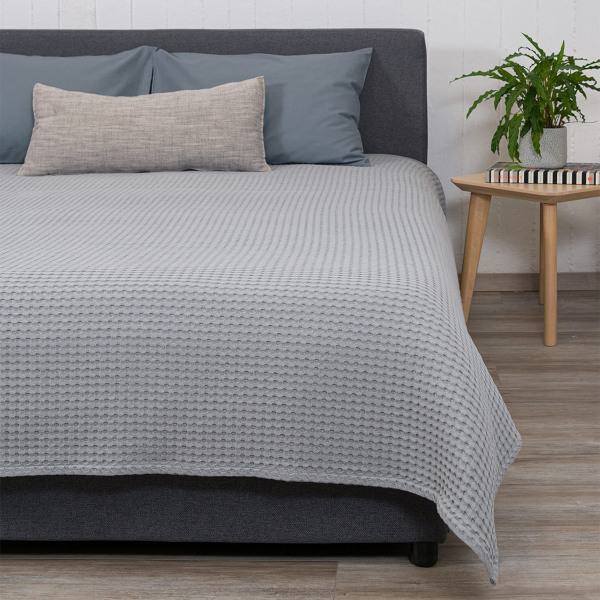 Κουβέρτα Πικέ Μονή (170x240) Naf-Naf Waffle Grey