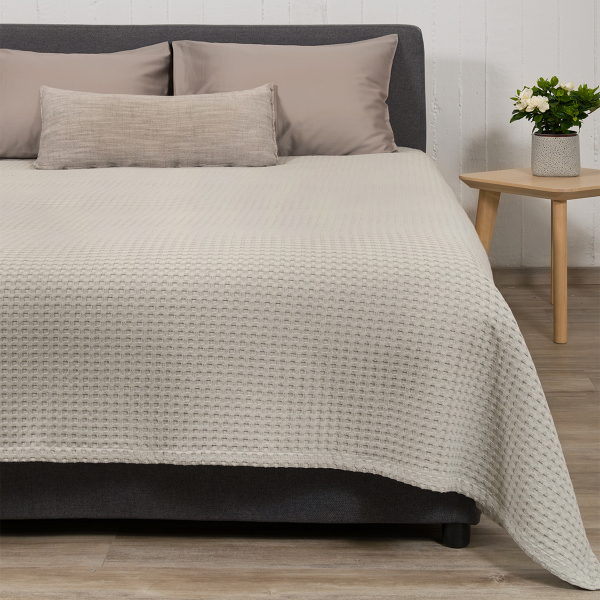 Κουβέρτα Πικέ Μονή (170x240) Naf-Naf Waffle Silver Grey