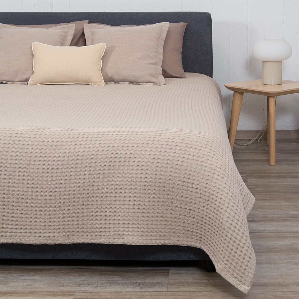 Κουβέρτα Πικέ Μονή (170X240) Naf-Naf Waffle Beige Home Παιδικά Λευκά Είδη Παιδικές Κουβέρτες Καλοκαιρινές Spitishop