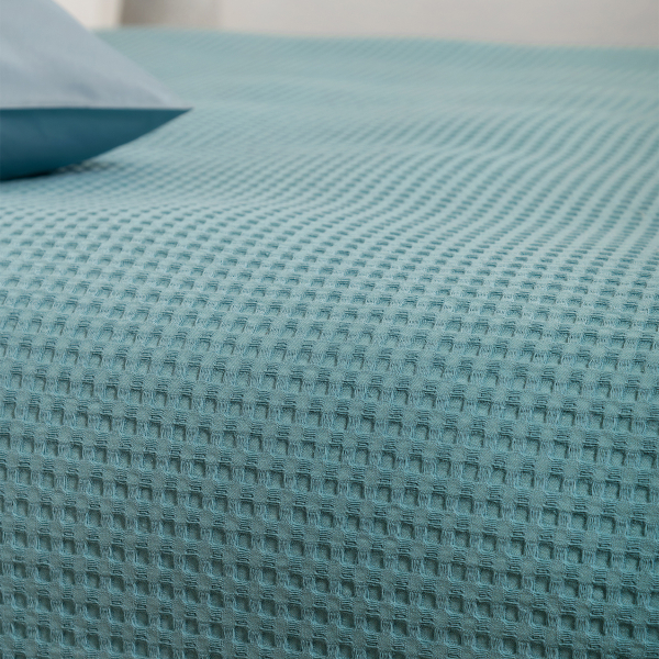 Κουβέρτα Πικέ Μονή (170x240) Naf-Naf Waffle Petrol