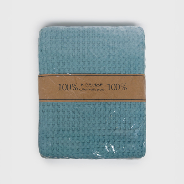 Κουβέρτα Πικέ Μονή (170x240) Naf-Naf Waffle Petrol