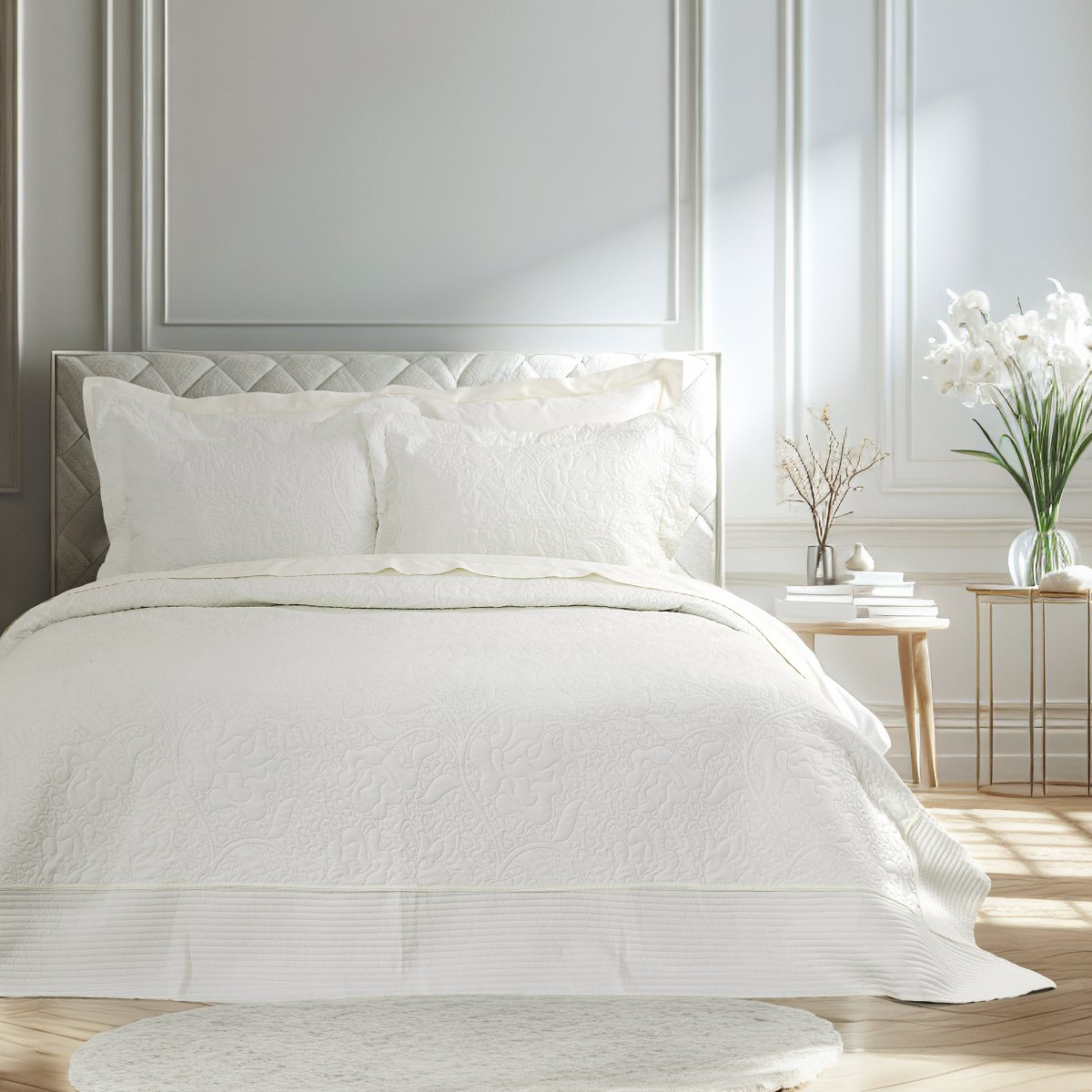 Νυφικό Κουβερλί King Size (Σετ 240x260) Nima Heather Ivory