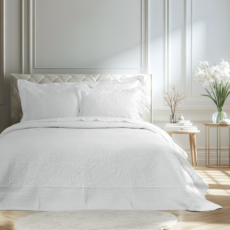 Νυφικό Κουβερλί King Size (Σετ 240x260) Nima Heather White