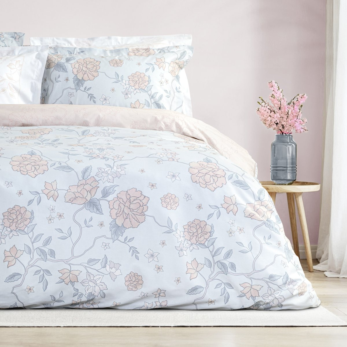 Σεντόνια Υπέρδιπλα (Σετ 220X260) Nima Floral Dream Home Λευκά Είδη Κρεβατοκάμαρας Ημίδιπλα Spitishop