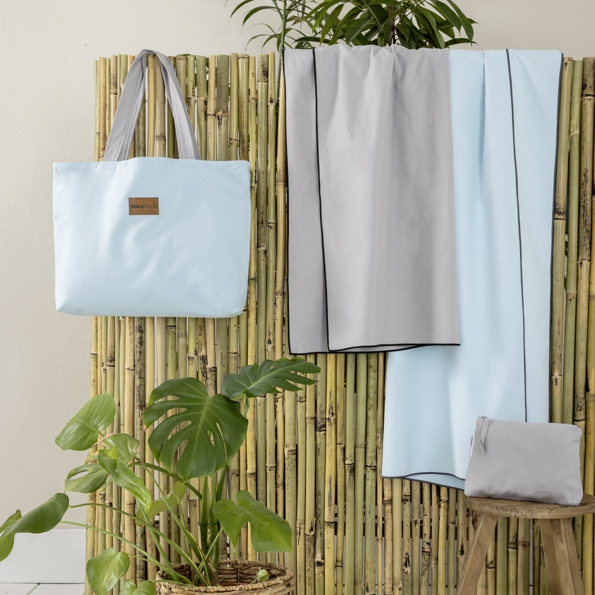 Νεσεσέρ (25X17) 2 Όψεων Nima Riva Aqua Grey Home Οργάνωση & Αποθήκευση Είδη Ταξιδίου Spitishop