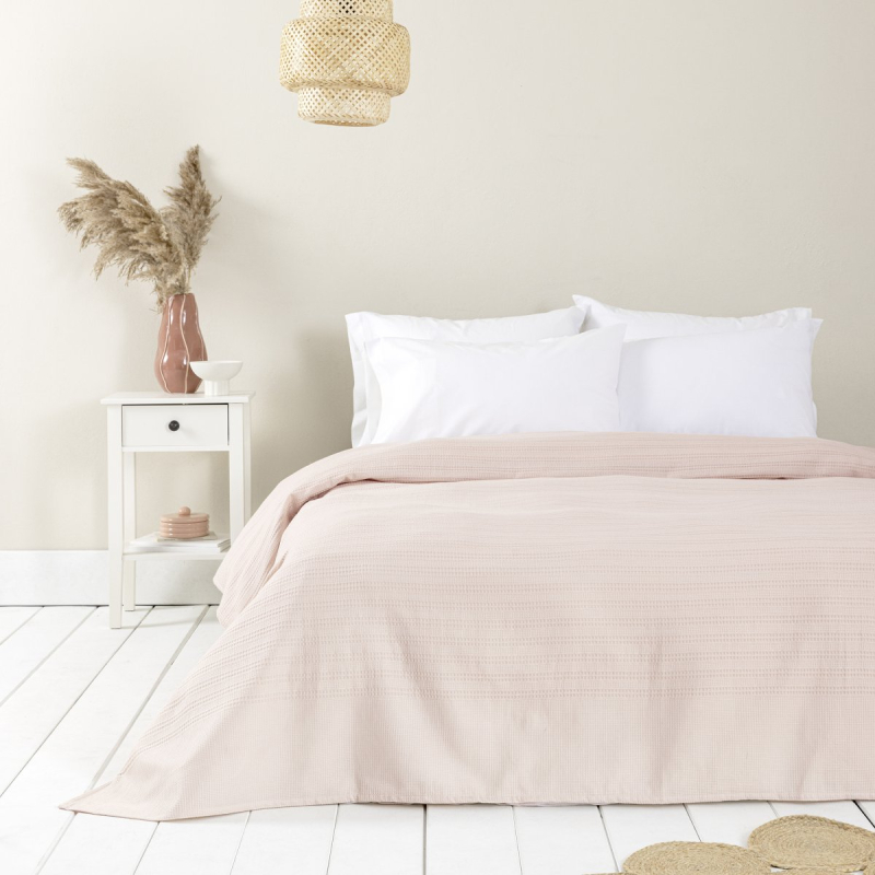 Κουβέρτα Πικέ Μονή (160x240) Dune Rose Pink