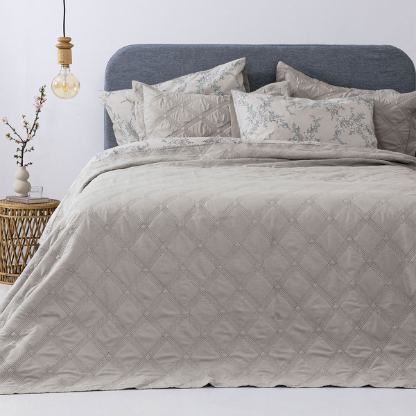 Κουβερλί King Size (Σετ 260x240) Palamaiki Ifigenia Beige