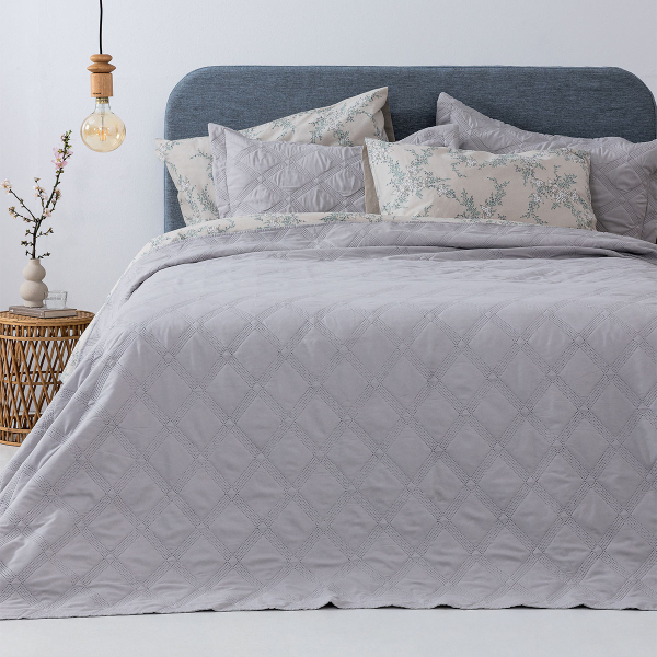 Κουβερλί King Size (Σετ 260x240) Palamaiki Ifigenia Silver
