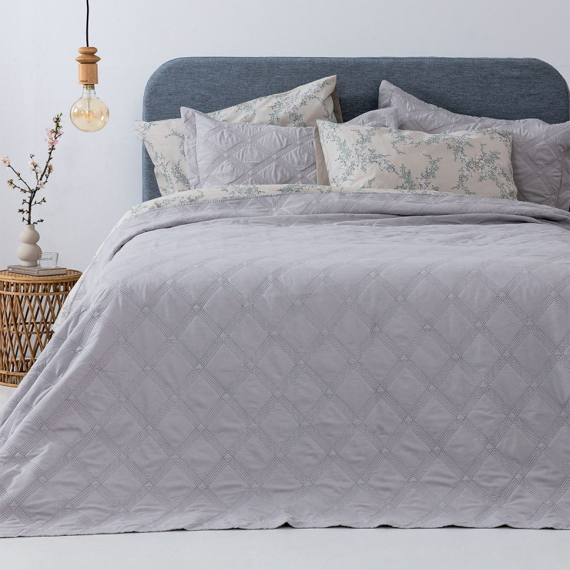 Κουβερλί King Size (Σετ 260x240) Palamaiki Ifigenia Silver