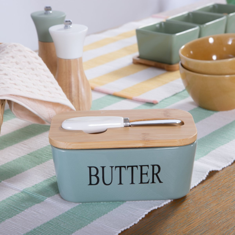 Βουτυριέρα Με Μαχαίρι (16.1x9.6x7.5) Nef-Nef Homeware Brick Green